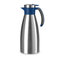 EMSA Soft Grip Isolierkanne,  Quick Tip Verschluss N41204,  Fassungsvermögen: 1500 ml,  Farbe: Edelstahl / Blau