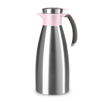 EMSA Soft Grip Isolierkanne,  Quick Tip Verschluss N41206,  Fassungsvermögen: 1500 ml,  Farbe: Edelstahl / Pink