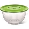 EMSA SUPERLINE Salatschale mit Deckel - Set,  2 + 3, 5 Liter 0000514563,  Farbe: Transparent / Grün