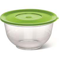 EMSA SUPERLINE Salatschale mit Deckel - Set,  2 + 3, 5 Liter 0000514563,  Farbe: Transparent / Grün