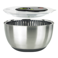 EMSA Turboline Edelstahl Salatschleuder 513441,  Fassungsvermögen: 4, 5 Liter,  Farbe Silber/Schwarz