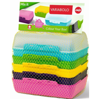 EMSA Variabolo Brotdose,  6-teilig,  16 x 11 x 14 cm 509388,  6-teiliges Set,  beidseitig zu öffnen
