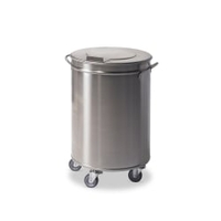ETERNASOLID Edelstahl Mülleimer mit Rollen,  metallic grau 210343,  Abfallbehälter 95 Liter