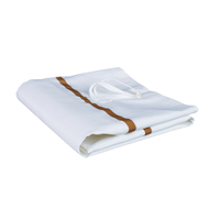 ETERNASOLID Textil-Wäschesack,  weiß,  mit Knebelverschluss 93225-BR,  1 Packung = 10 Stück,  mit braunen Kennstreifen