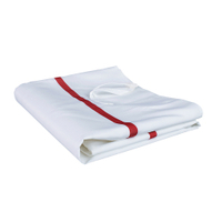 ETERNASOLID Textil-Wäschesack,  weiß,  mit Knebelverschluss 93225-RO,  1 Packung = 10 Stück,  mit roten Kennstreifen