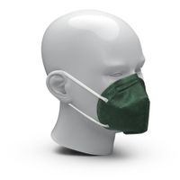 FFP2 NR Atemschutzmaske Colour grün,  ohne Ventil,  5-lagig 01747035-10001,  1 Packung = 10 Stück,  Maske grün
