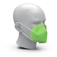 FFP2 NR Atemschutzmaske Colour hellgrün,  ohne Ventil,  5-lagig 01747005-10001,  1 Packung = 10 Stück,  Maske hellgrün