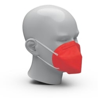 FFP2 NR Atemschutzmaske Colour rot,  ohne Ventil,  5-lagig 01747006-10001,  1 Packung = 10 Stück,  Maske rot