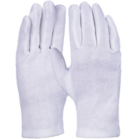 Fitzner Baumwoll-Trikot-Handschuh,  reinweiß 64015-6,  1 Packung = 12 Paar,  Größe: 6