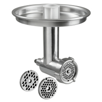 Fleischwolf-Set für KitchenAid Küchenmaschine A150023,  5-teiliges Set,  silber
