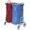 Floorstar Abfallsammelwagen Trennwagen 2 SOLID TW 2 m De.,  mit 2 Deckeln rot und blau