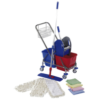 Floorstar Doppelfahrwagen Cleaning Kit M SOLID 2 x 17 l FCK M 40,  wie Abb. mit Bezügen & Mopp-Gestell: 40 cm