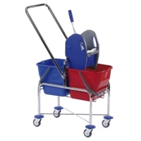 Floorstar Doppelfahrwagen erhöht "Top",  2 x 17 l SOLID,  verchromt DOFA 20 TD,  mit umklappbarer Deichsel,  DOFA 20 TD