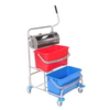 Floorstar Flachpressenwagen FPW 2 Top ES PATENT - Edelstahl FPW 2 top ES,  2 x 22 l Eimer mit Flachpresse