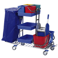 Floorstar RW 1 Quattro SOLID Reinigungswagen,  verchromt RW 1Q 2 120,  Fassungsvermögen: für 2 x 120 Liter Müllsäcke