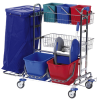 Floorstar RW 2 SOLID Reinigungswagen,  verchromt RW 2 2 70,  Fassungsvermögen: für 2 x 70 Liter Müllsäcke