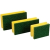 Floorstar Scheuerschwamm PADDY mit Griff PS 3 YG,  1 Polybeutel = 10 Stück,  Größe 3,  Format: 15 x 9 x 4, 5 cm