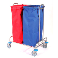 Floorstar Trennwagen TW 2 ES ESTAWA - Edelstahl TW 2 ES,  2 Halterahmen für 120 l Säcke