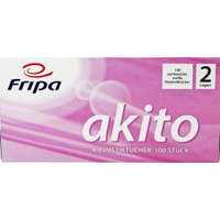 Fripa akito Kosmetiktücher,  2-lagig 6011107,  1 Karton = 40 Boxen à 100 Tücher = 4000 Tücher