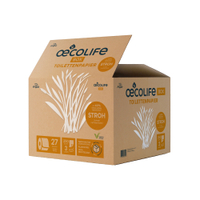 Fripa oecolife Toilettenpapier,  STROH,  3-lagig 1632700,  1 Karton = 27 Rollen à 250 Blatt