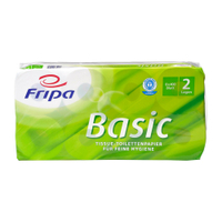 Fripa Toilettenpapier Basic,  2-lagig,  recycelt 1510817,  1 Packung = 8 Rollen à 400 Blatt
