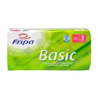 Fripa Toilettenpapier Basic,  3-lagig,  recycelt 1510820,  1 Paket = 6 Packungen à 8 Rollen = 48 Rollen