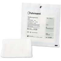 Fuhrmann Mullkompressen steril 31509,  1 Packung = 50 x 2 Stück = 100 Stück,  10 x 10 cm