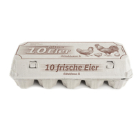 Funny Eierschachteln,  bedruckt mit "10 Frische Eier",  weiß 1 Folie = 154 Stück
