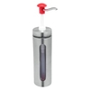 Gastro Inox Dosierspender,  Druckknopf,  Sichtfenster,  2, 25 Liter 503.117,  Maße (H x T): 380 x 100 mm,  roter Druckknopf