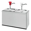 Gastro Inox Dosierspender,  mehrfache Druckknopfbedienung,  3 Liter 503.108,  Maße (B x H x T): 335 x 340 x 180 mm,  2 x 3 Liter