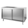 Gastro-Inox Edelstahl Arbeitsschrank mit Schiebetüren,  Tiefe 600 302.006,  Maße: (L x T x H) 1800 x 600 x 880 mm