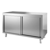 Gastro-Inox Edelstahl Arbeitsschrank mit Schiebetüren,  Tiefe 600 302.035,  Maße: (L x T x H) 1100 x 600 x 880 mm