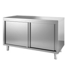 Gastro-Inox Edelstahl Arbeitsschrank mit Schiebetüren,  Tiefe 700 302.008,  Maße: (L x T x H) 1000 x 700 x 880 mm