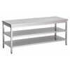 Gastro-Inox Edelstahl Arbeitstisch,  Tiefe 700 mm 301.313,  Maße: (L x T x H) 1900 x 700 x 880 mm,  doppelter Grundboden