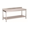 Gastro-Inox Edelstahl Arbeitstisch,  Tiefe 700 mm,  mit Aufkantung 301.129,  Maße: (L x T x H) 2000 x 700 x 880 mm,  mit Grundboden