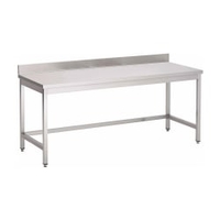 Gastro-Inox Edelstahl Arbeitstisch,  Tiefe 700 mm,  mit Aufkantung 301.157,  Maße: (L x T x H) 1800 x 700 x 880 mm,  ohne Grundboden