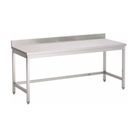 Gastro-Inox Edelstahl Arbeitstisch,  Tiefe 700 mm,  mit Aufkantung 301.159,  Maße: (L x T x H) 2000 x 700 x 880 mm,  ohne Grundboden