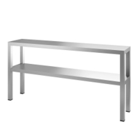Gastro-Inox Edelstahl Aufsatzbord,  mit 2 Etagen,  Tiefe 300 mm 303.322,  Maße: (L x T x H) 2000 x 300 x 650 mm