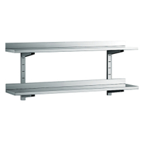 Gastro-Inox Edelstahl Wandregal,  mit 2 Etagen,  Tiefe 400 mm 303.212,  Maße: (L x T) 1000 x 400 mm