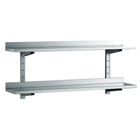 Gastro-Inox Edelstahl Wandregal,  mit 2 Etagen,  Tiefe 400 mm 303.222,  Maße: (L x T) 1700 x 400 mm