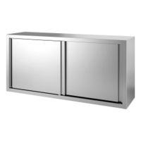 Gastro-Inox Edelstahl Wandschrank mit Schiebetüren,  Tiefe 400 mm 303.111,  Maße: (L x T x H) 1900 x 400 x 660 mm