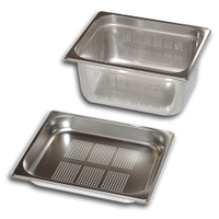 Gastro Inox Gastronormbehälter GN 1/2,  perforiertes Edelstahl 501.550,  Maße (L x B x H): 325 x 265 x 20 mm,  1, 8 Liter