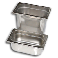 Gastro Inox Gastronormbehälter GN 1/4,  Edelstahl 501.033,  Maße (L x B x H): 265 x 162 x 65 mm,  2, 8 Liter