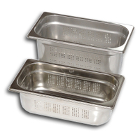Gastro Inox GN Behälter 1/3,  perforiertes Edelstahl 501.541,  Maße (L x B x H): 325 x 176 x 65 mm,  2, 5 Liter