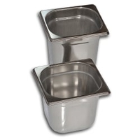 Gastro Inox GN Behälter 1/6,  Edelstahl 501.023,  Maße (L x B x H): 176 x 162 x 100 mm,  1, 6 Liter