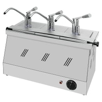 Gastro Inox GN Behälter 1/6 mit Wärmefunktion und Hebelarm 503.192,  Maße (B x H x T): 560 x 510 x 290 mm,  3 x 3 Liter