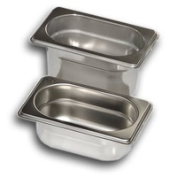 Gastro Inox GN Behälter 1/9,  Edelstahl 501.010,  Maße (L x B x H): 176 x 108 x 65 mm,  0, 6 Liter