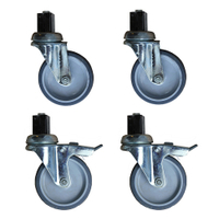 Gastro-Inox Radsatz,  Kunststoff 303.999,  1 Satz = 4 Stück,  davon 2 gebremst