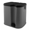 Gies ecoline Abfalleimer Twin,  7 und 12 Liter 70090,  Farbe: grau/schwarz