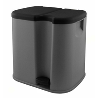 Gies ecoline Abfalleimer Twin,  7 und 12 Liter 70090,  Farbe: grau/schwarz